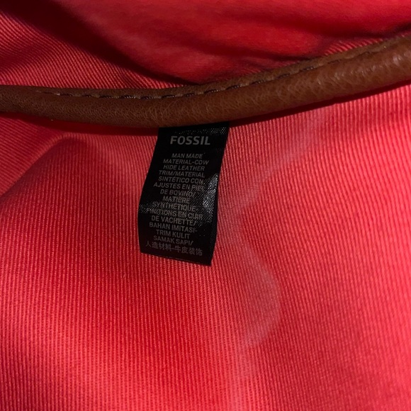 Fossil stripped cream and black Rachel tote bag with bright neon zipper wallet - Picture 9 of 13